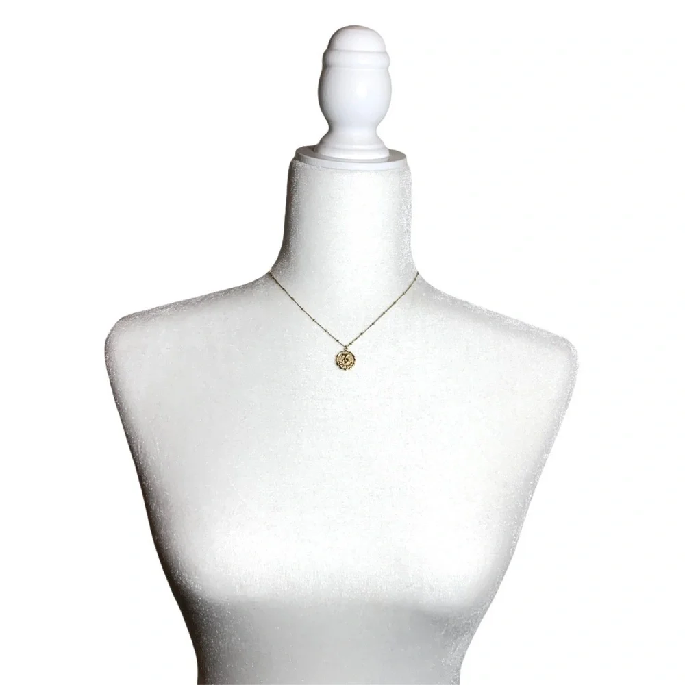 Gold Tone Capricorn Zodiac Short Length Necklace
